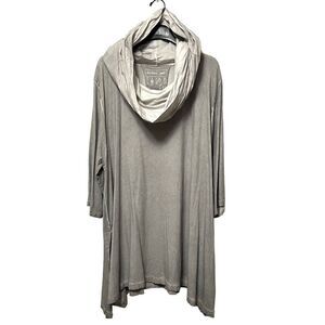 BARBARA SPEER Oversized Hooded Long Tunic Top L/XL